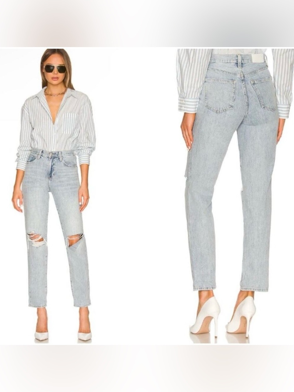 pistola Light Blue Distressed High-Rise Jeans